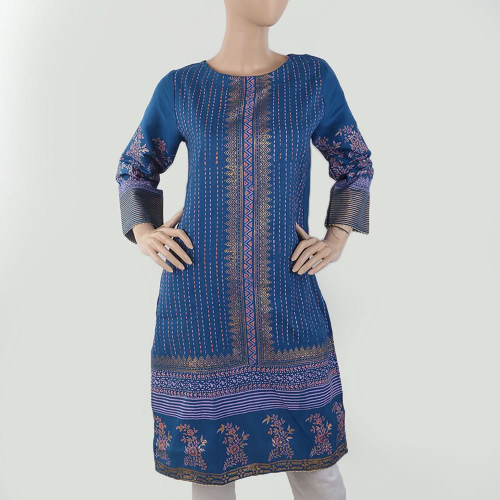 Women's Printed Kurti - Blue, Women, Ready Kurtis, Chase Value, Chase Value