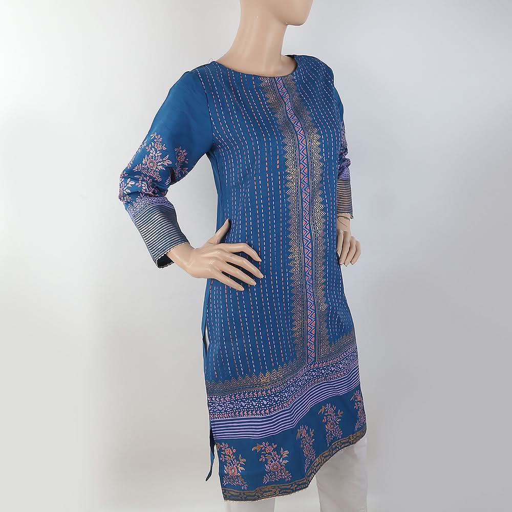 Women's Printed Kurti - Blue, Women, Ready Kurtis, Chase Value, Chase Value