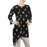 Women's Dobby Printed Kurti - Black, Women, Ready Kurtis, Chase Value, Chase Value