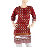 Women's Printed Kurti With Lace - Maroon, Women, Ready Kurtis, Chase Value, Chase Value