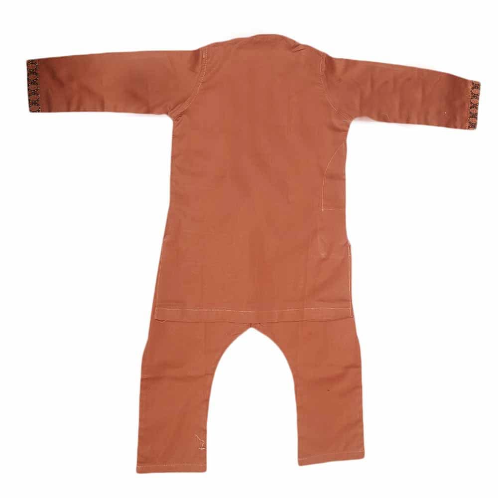 Boys Embroidered Shalwar Suit - Brown, Kids, Boys Shalwar Kameez, Chase Value, Chase Value