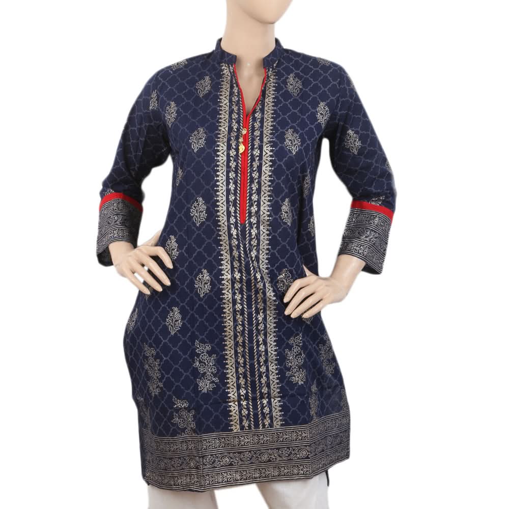Women's Doriya Printed Kurti - Navy Blue, Women, Ready Kurtis, Chase Value, Chase Value