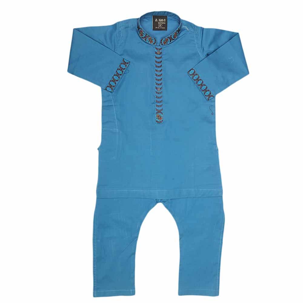 Boys Embroidered Shalwar Suit - Blue, Kids, Boys Shalwar Kameez, Chase Value, Chase Value