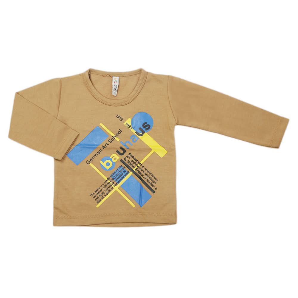 Boy's Full Sleeves T-Shirt - Brown, Kids, Boys T-Shirts, Chase Value, Chase Value