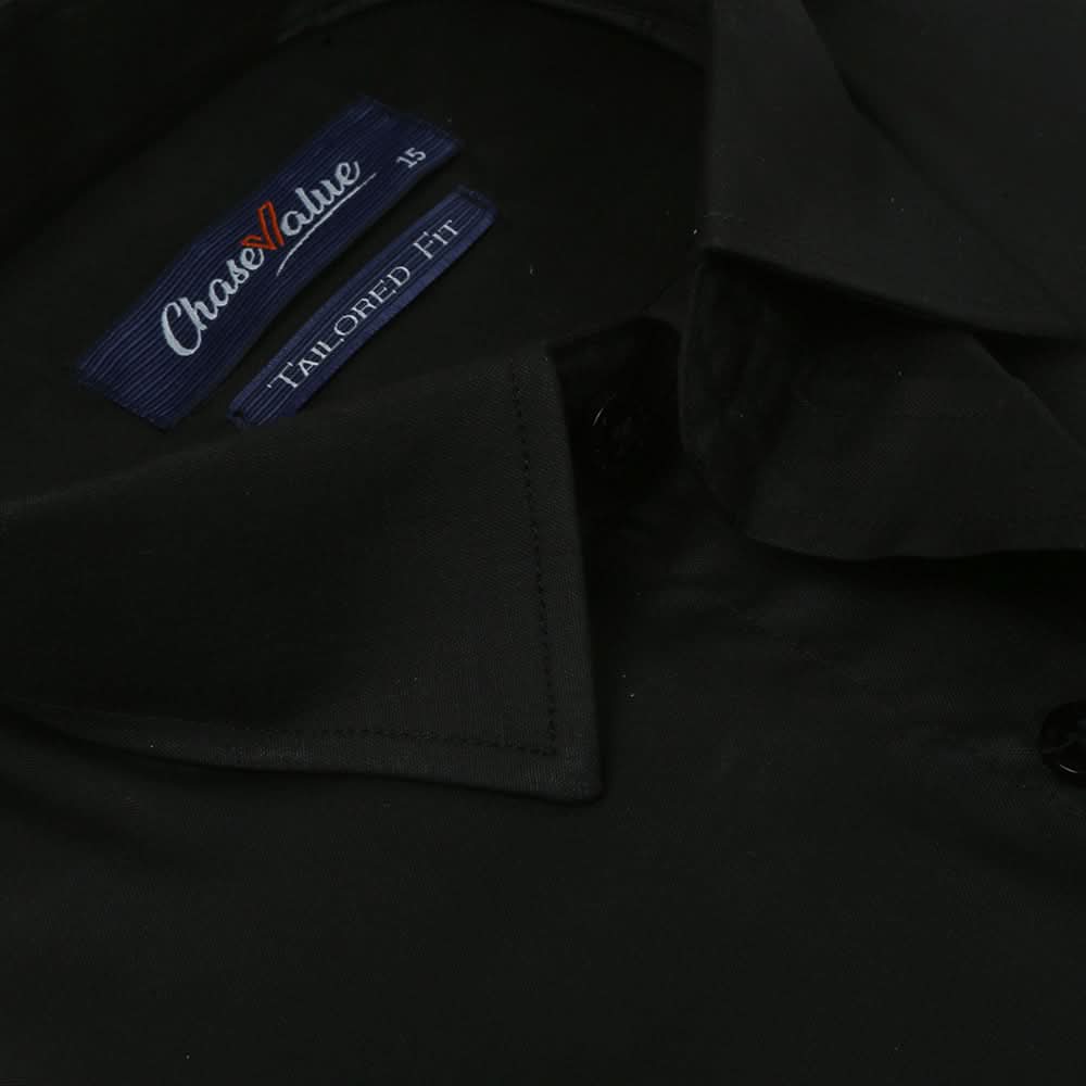 Men's Formal Shirt Plain 4405 - Black, Men, Shirts, Chase Value, Chase Value