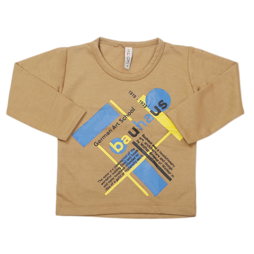 Boy's Full Sleeves T-Shirt - Brown, Kids, Boys T-Shirts, Chase Value, Chase Value