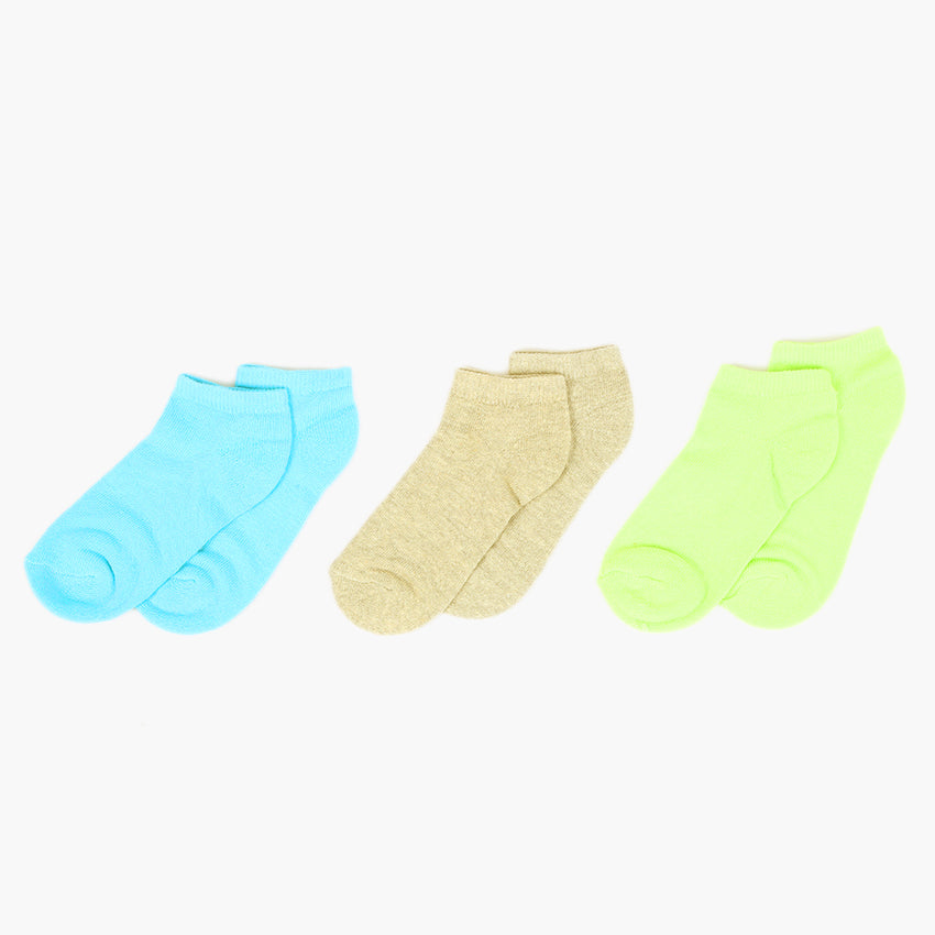 Women's 3Pcs Ankle Socks - Multi, Women Socks Stocking & Gloves, Chase Value, Chase Value