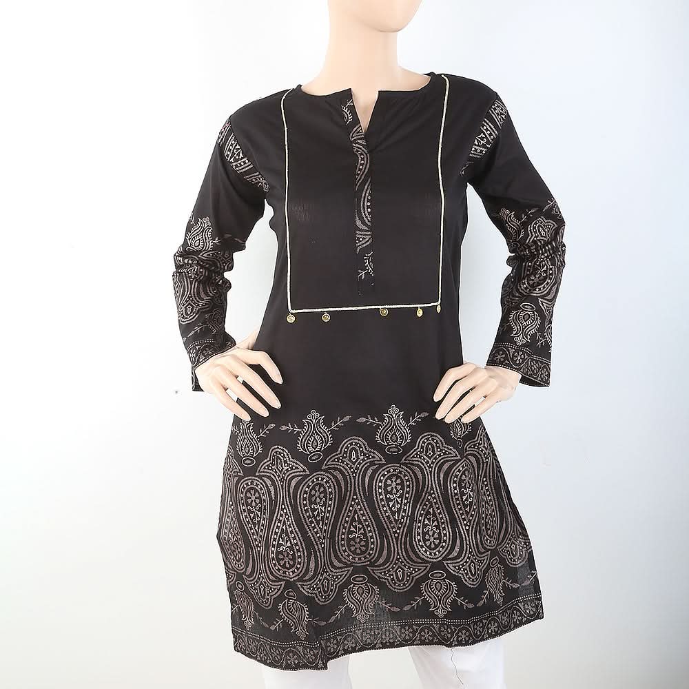 Women's Plain Kurti - Black, Women, Ready Kurtis, Chase Value, Chase Value