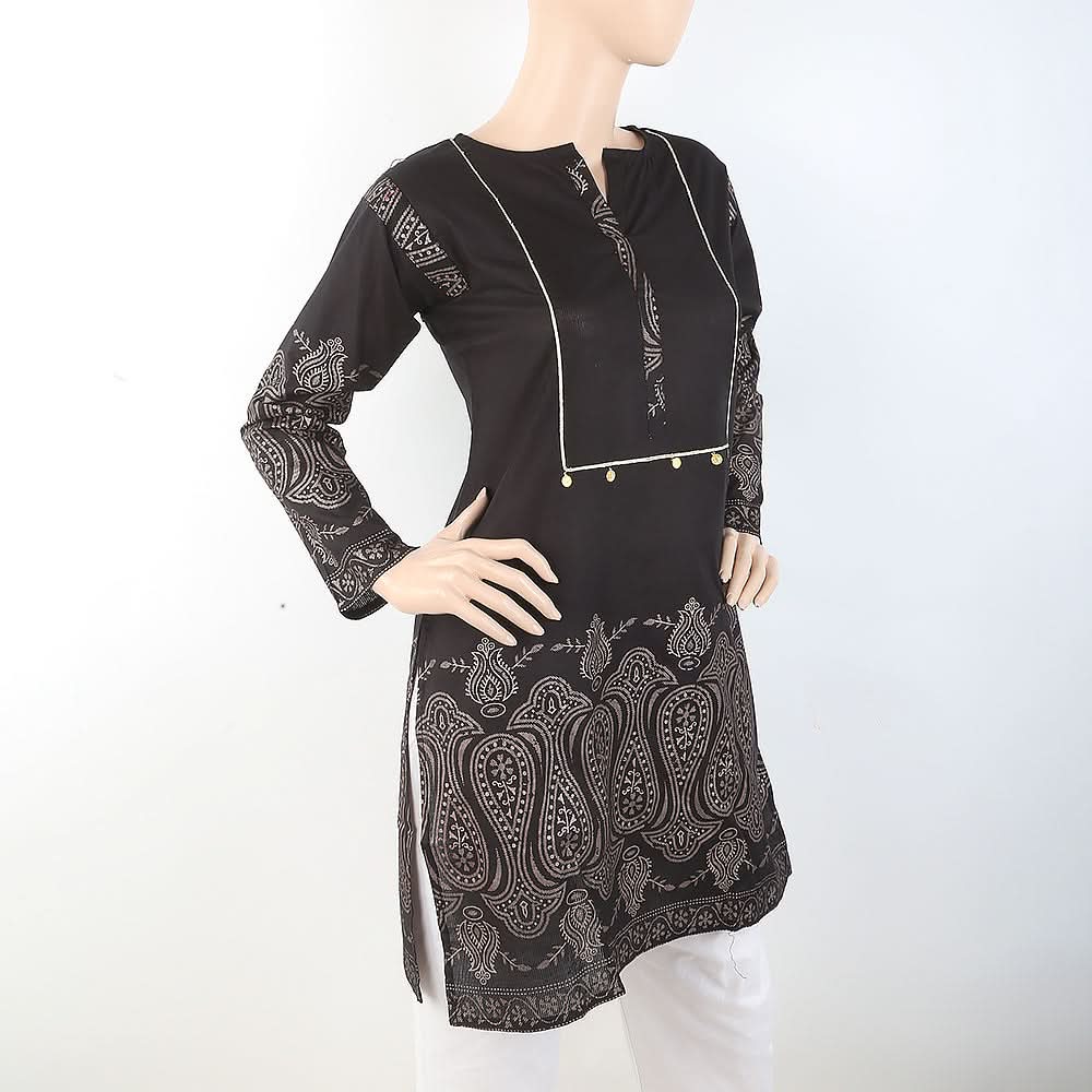 Women's Plain Kurti - Black, Women, Ready Kurtis, Chase Value, Chase Value