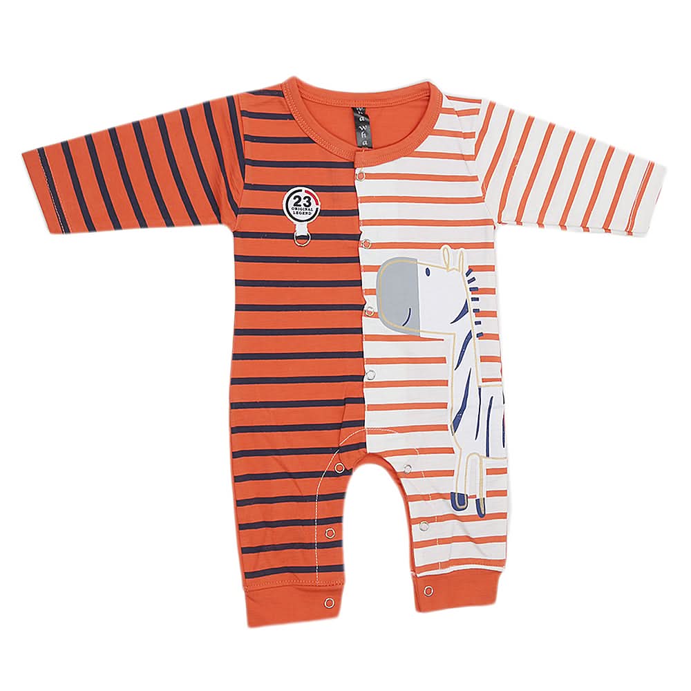 Newborn Boys Full Sleeves Romper - Orange, Kids, New Born Boys Rompers, Chase Value, Chase Value