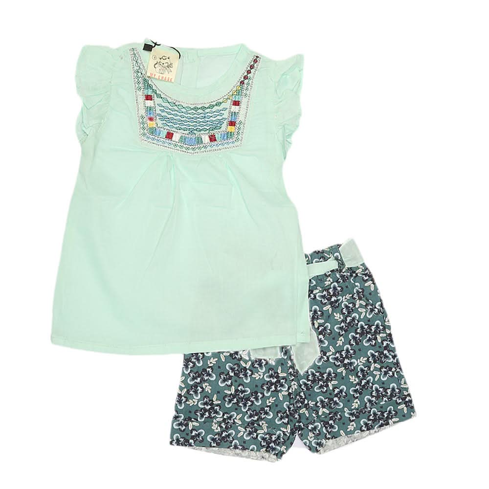 Newborn Baby Suit 2Pcs - Sea Green, Kids, NB Boys Sets And Suits, Chase Value, Chase Value