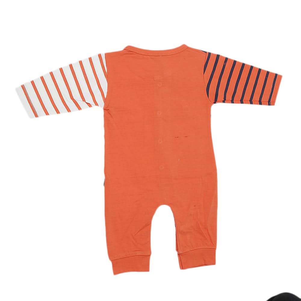 Newborn Boys Full Sleeves Romper - Orange, Kids, New Born Boys Rompers, Chase Value, Chase Value
