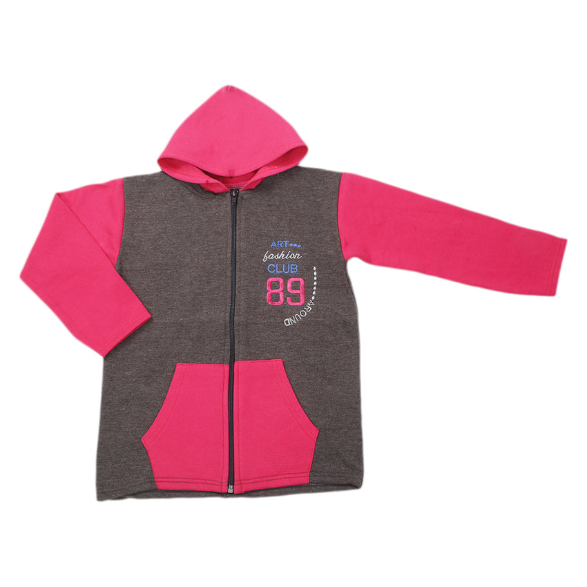 Girls Zipper Hoodie - Grey, Kids, Girls Hoodies and Sweat Shirts, Chase Value, Chase Value
