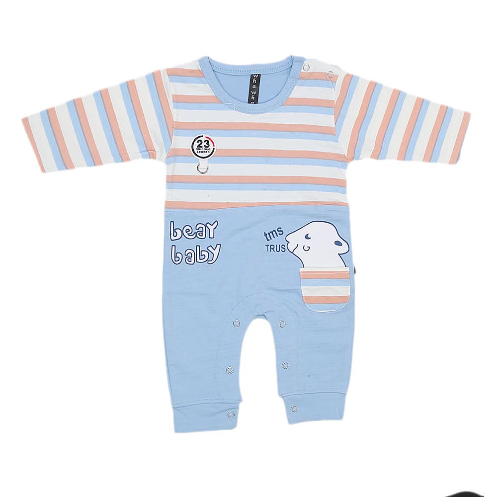 Newborn Boys Full Sleeves Romper - Blue, Kids, New Born Boys Rompers, Chase Value, Chase Value