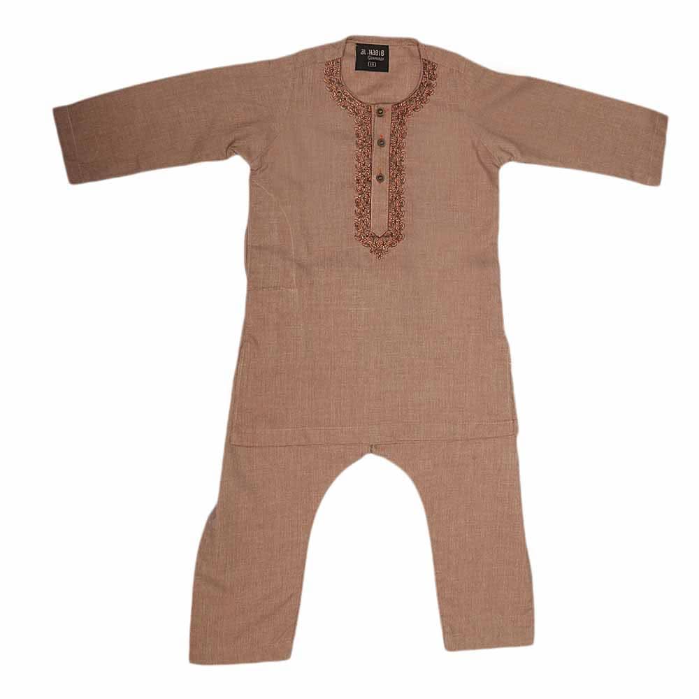 Boys Embroidered Shalwar Suit - Light Brown, Kids, Boys Shalwar Kameez, Chase Value, Chase Value