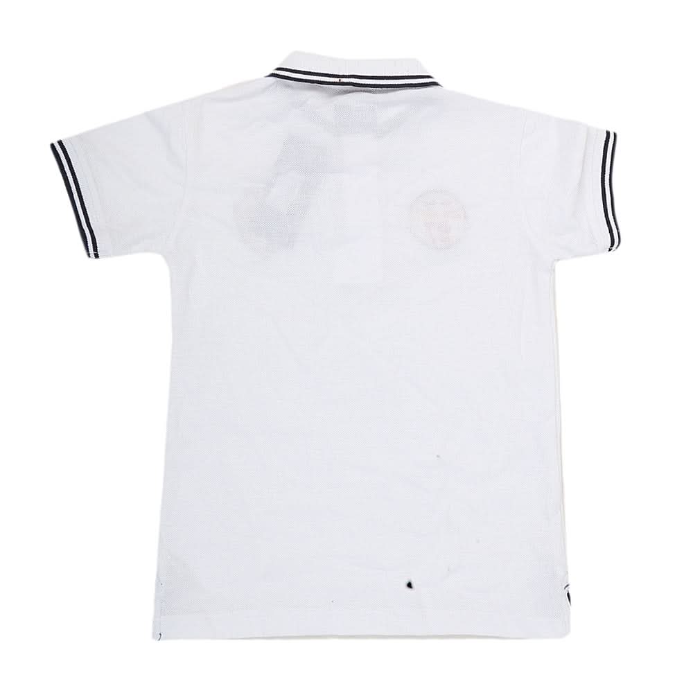 Boys Half Sleeves Polo T-Shirt - White, Kids, Boys T-Shirts, Chase Value, Chase Value