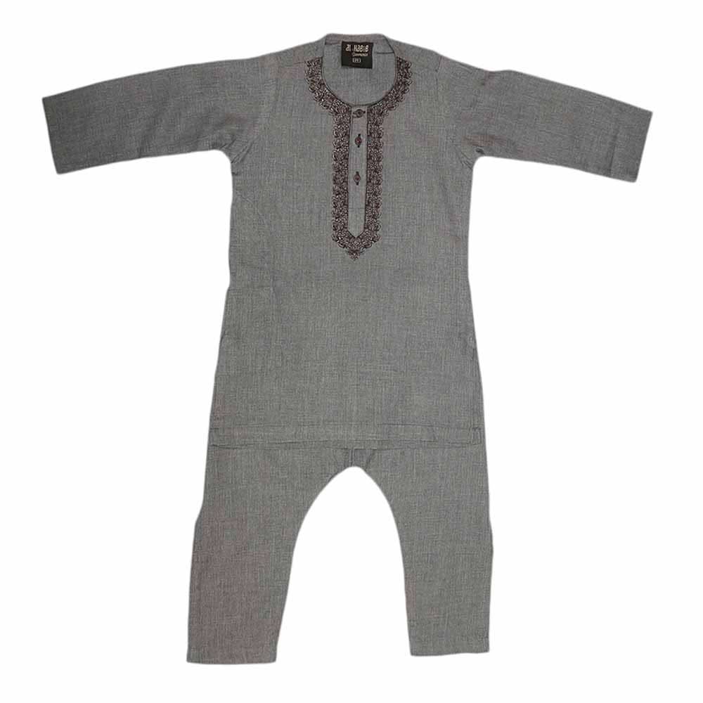 Boys Embroidered Shalwar Suit - Grey, Kids, Boys Shalwar Kameez, Chase Value, Chase Value