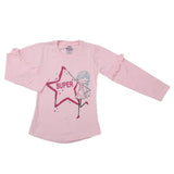 Girls Full Sleeves Jersey T-Shirt - Light Pink, Kids, Girls T-Shirts, Chase Value, Chase Value