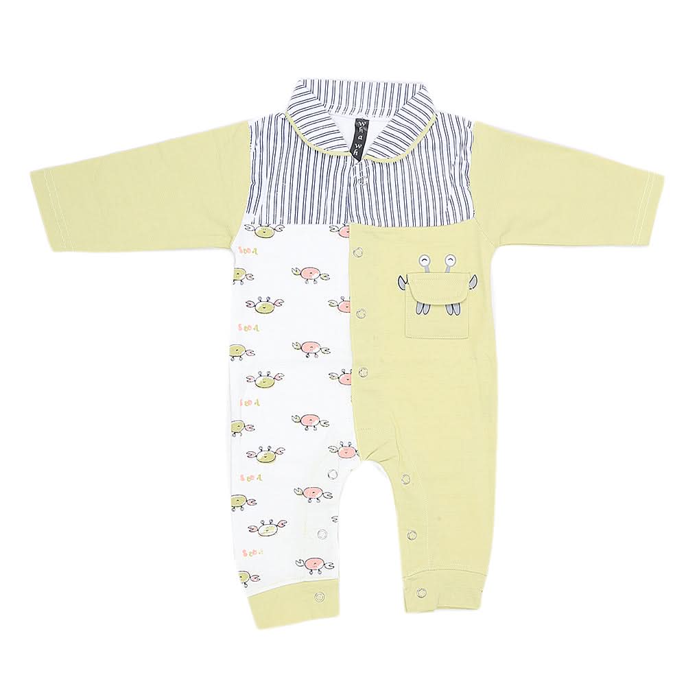 Newborn Boys Full Sleeves Romper 44006 - Light Green, Kids, New Born Boys Rompers, Chase Value, Chase Value