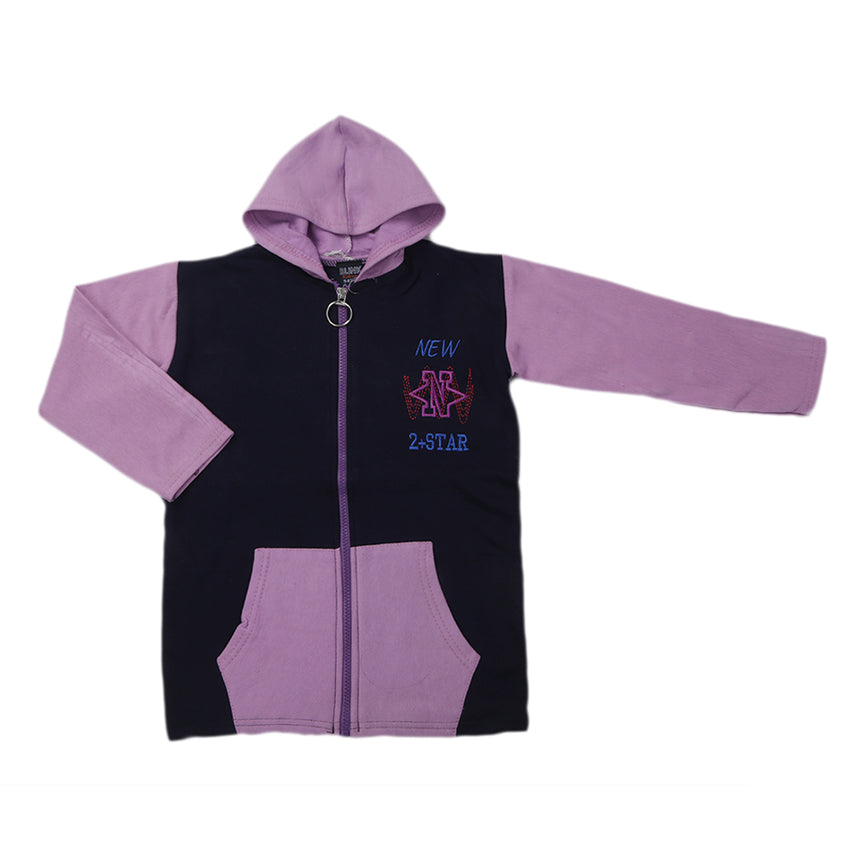 Girls Zipper Hoodie - Navy Blue, Kids, Girls Hoodies and Sweat Shirts, Chase Value, Chase Value