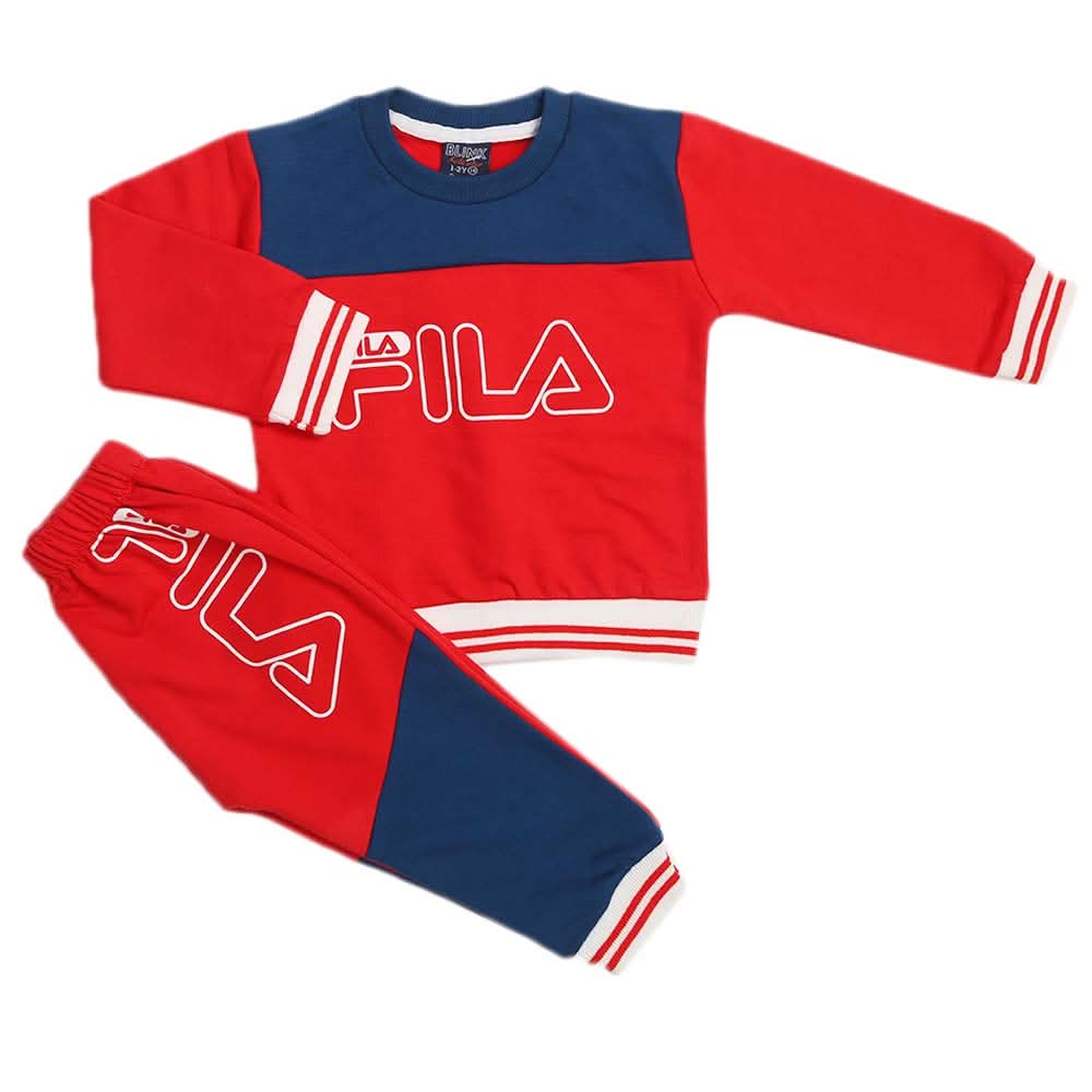 Boys 2Pcs Full Sleeves Suit - Red, Boys Sets & Suits, Chase Value, Chase Value