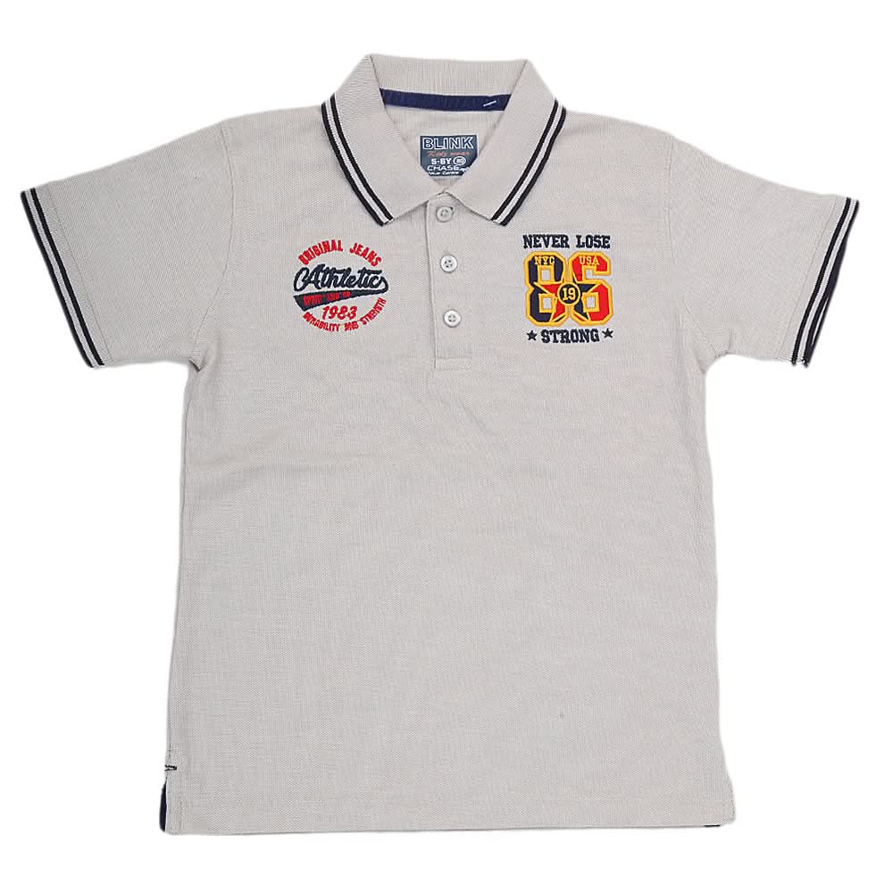 Boys Half Sleeves Polo T-Shirt - Grey, Kids, Boys T-Shirts, Chase Value, Chase Value