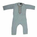 Boys Embroidered Shalwar Suit - Steel Blue, Kids, Boys Shalwar Kameez, Chase Value, Chase Value
