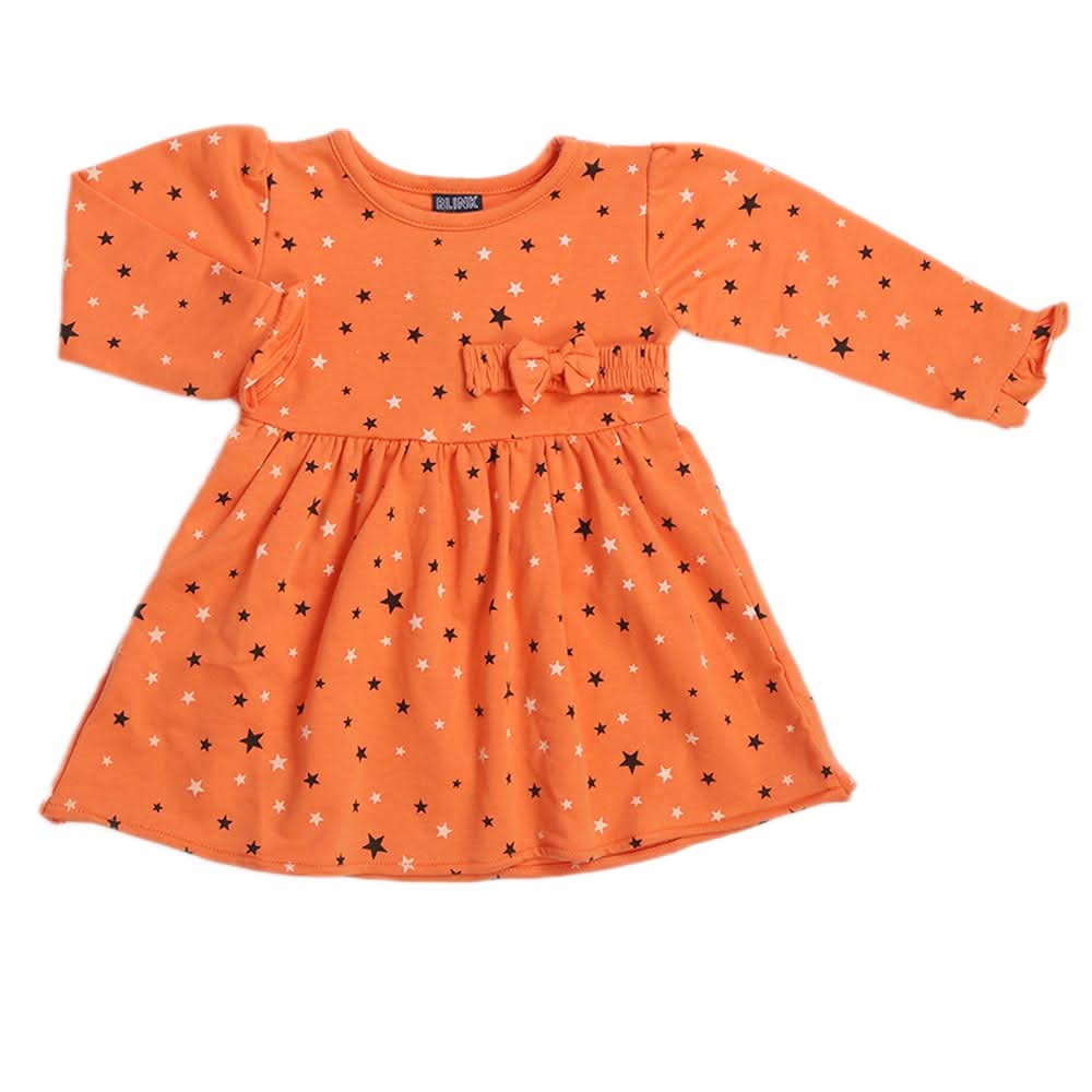 Newborn Girls Frock - Orange, Newborn Girls Frocks, Chase Value, Chase Value