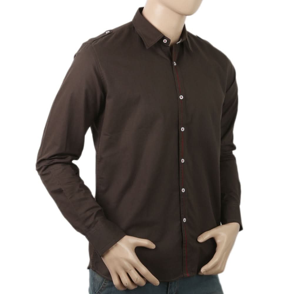 Men's Full Sleeves Casual Shirt - Dark Brown, Men, Shirts, Chase Value, Chase Value
