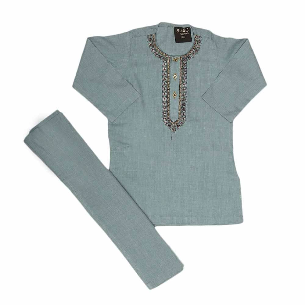 Boys Embroidered Shalwar Suit - Steel Blue, Kids, Boys Shalwar Kameez, Chase Value, Chase Value