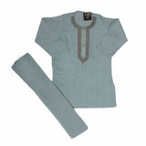 Boys Embroidered Shalwar Suit - Steel Blue, Kids, Boys Shalwar Kameez, Chase Value, Chase Value