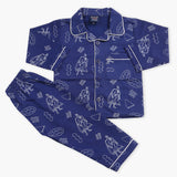 Boys Full Sleeves Night Suit - Navy Blue, Boys Sets & Suits, Chase Value, Chase Value