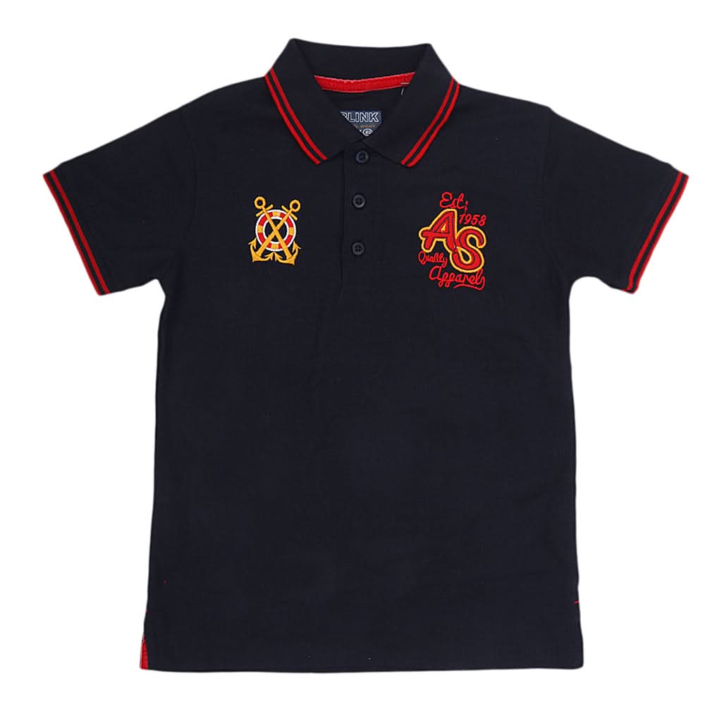 Boys Half Sleeves Polo T-Shirt - Navy Blue, Kids, Boys T-Shirts, Chase Value, Chase Value