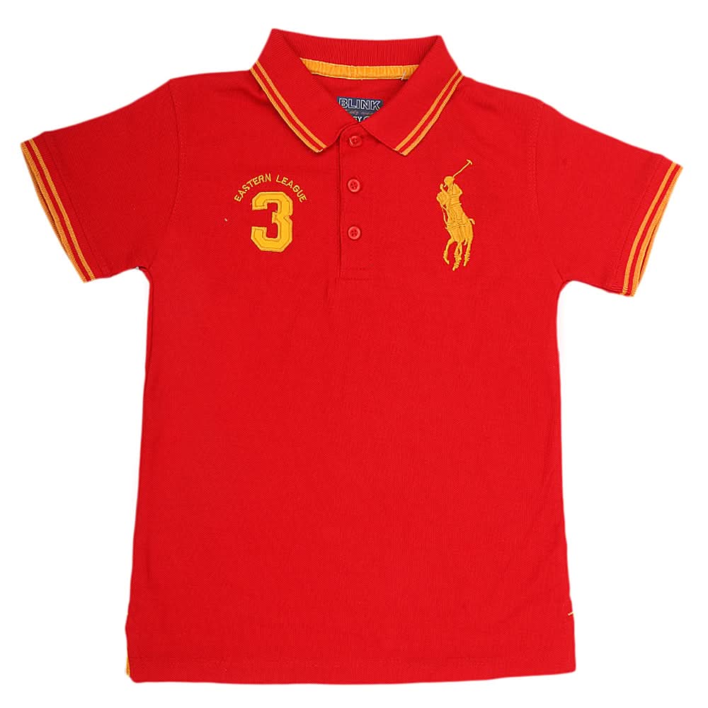 Boys Half Sleeves Polo T-Shirt - Red, Kids, Boys T-Shirts, Chase Value, Chase Value