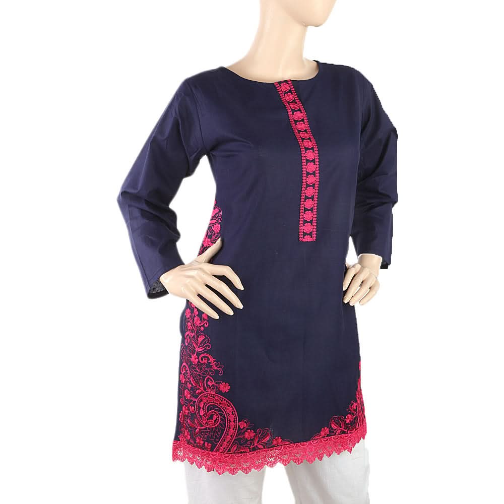 Women's Embroidery Kurti - Navy Blue, Women, Ready Kurtis, Chase Value, Chase Value