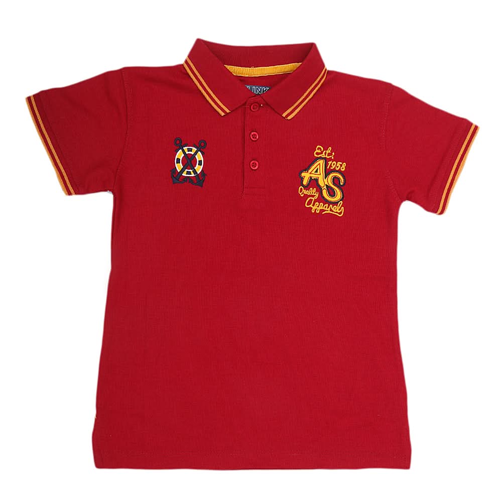 Boys Half Sleeves Polo T-Shirt - Maroon, Kids, Boys T-Shirts, Chase Value, Chase Value