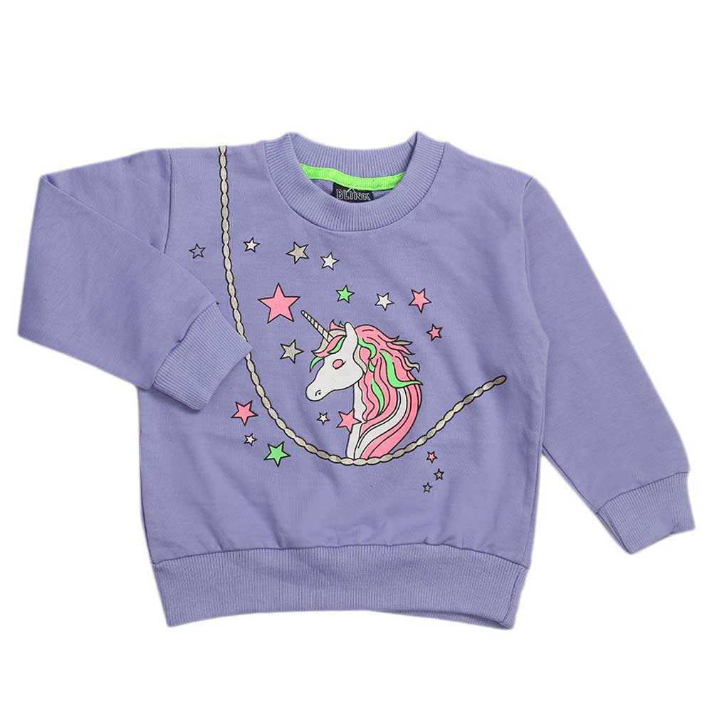 Girls Full Sleeves T-Shirt - Purple, Girls T-Shirts, Chase Value, Chase Value