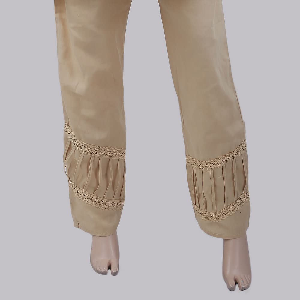 Women's Trouser With Lace - Beige, Women, Pants & Tights, Chase Value, Chase Value