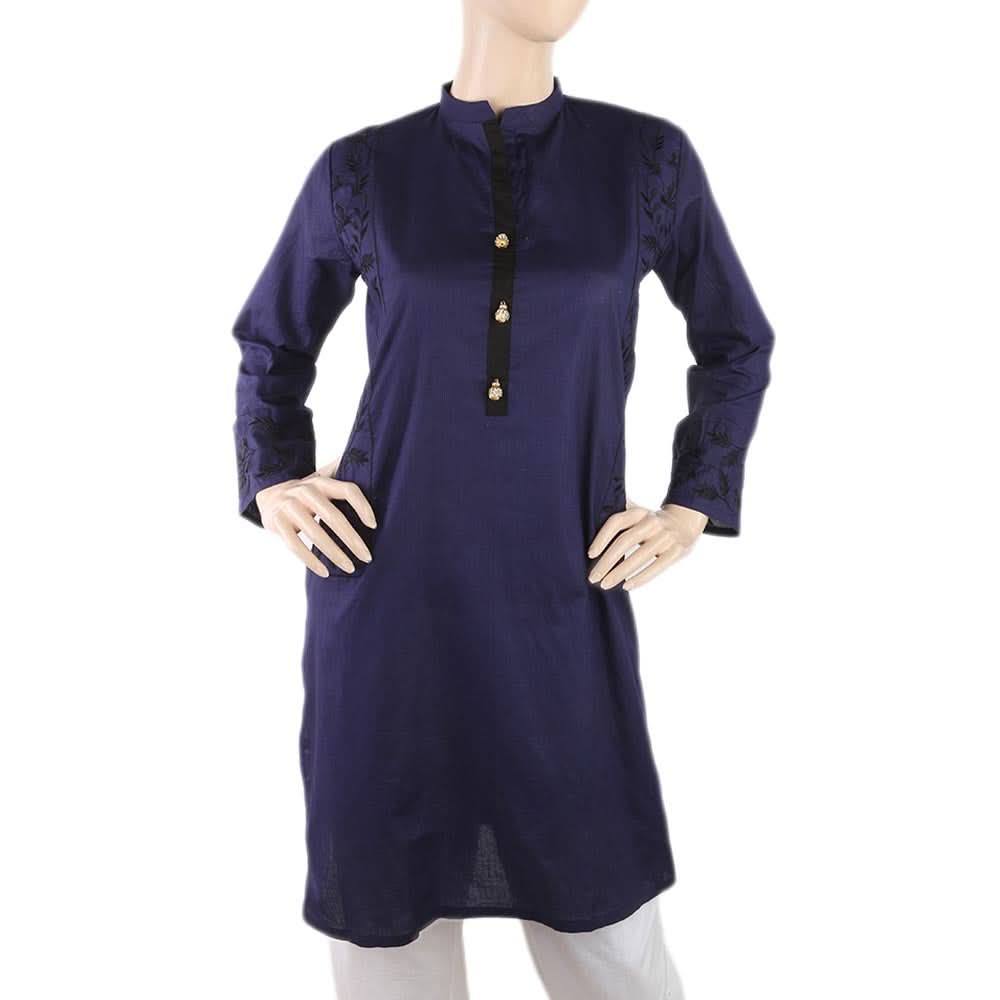 Women's Embroidery Kurti - Navy Blue, Women, Ready Kurtis, Chase Value, Chase Value