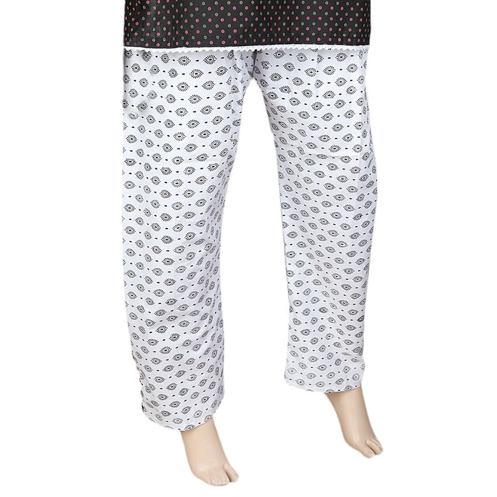 Women's Printed Trouser - White, Women, Pants & Tights, Chase Value, Chase Value