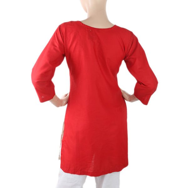 Women's Embroidery Kurti - Red, Women, Ready Kurtis, Chase Value, Chase Value