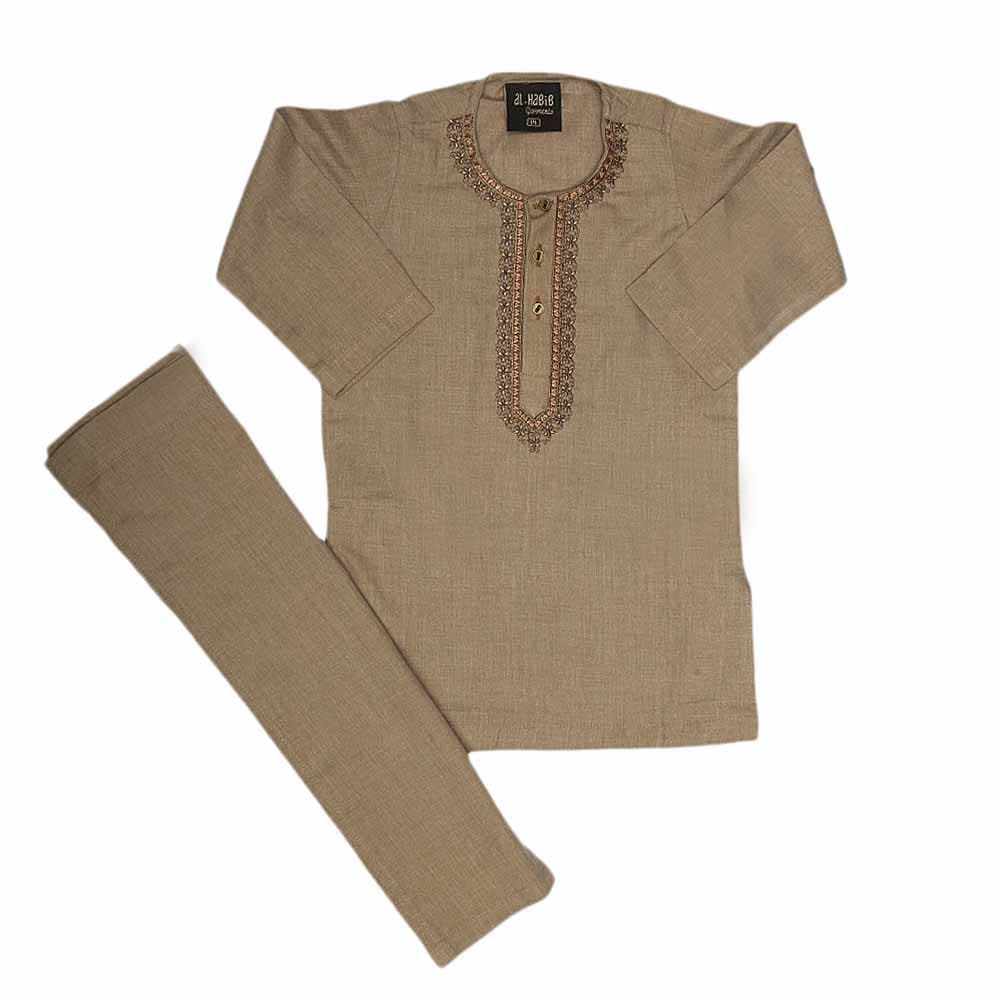 Boys Embroidered Shalwar Suit - Beige, Kids, Boys Shalwar Kameez, Chase Value, Chase Value