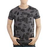 Men's Half Sleeves Round Neck T-Shirt - Dark Grey, Men, T-Shirts And Polos, Chase Value, Chase Value