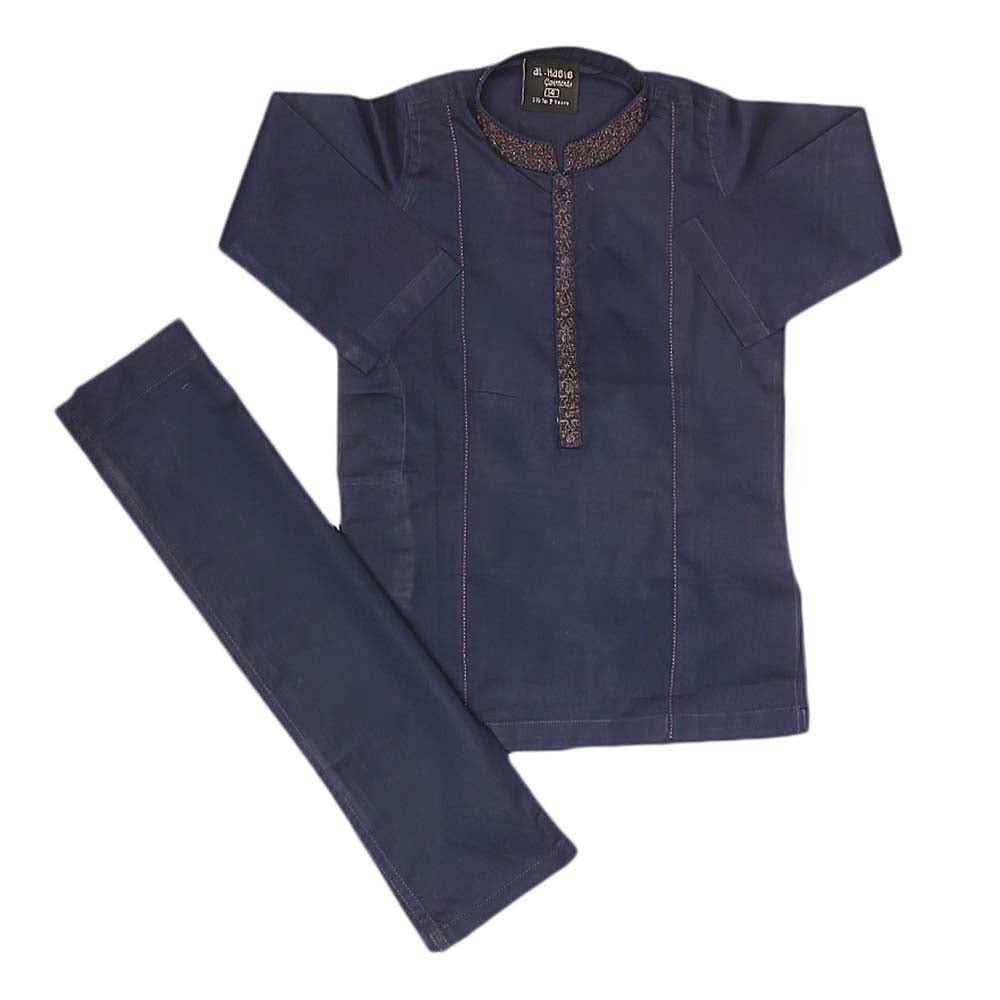 Boys Embroidered Shalwar Kameez - Navy Blue, Kids, Boys Shalwar Kameez, Chase Value, Chase Value