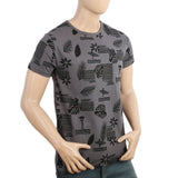 Men's Half Sleeves Round Neck T-Shirt - Dark Grey, Men, T-Shirts And Polos, Chase Value, Chase Value