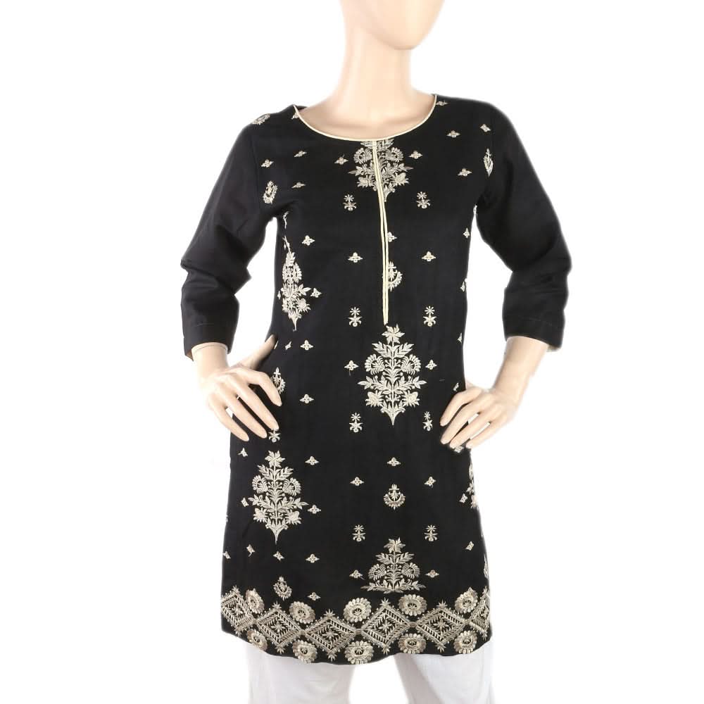 Women's Embroidery Kurti - Black, Women, Ready Kurtis, Chase Value, Chase Value