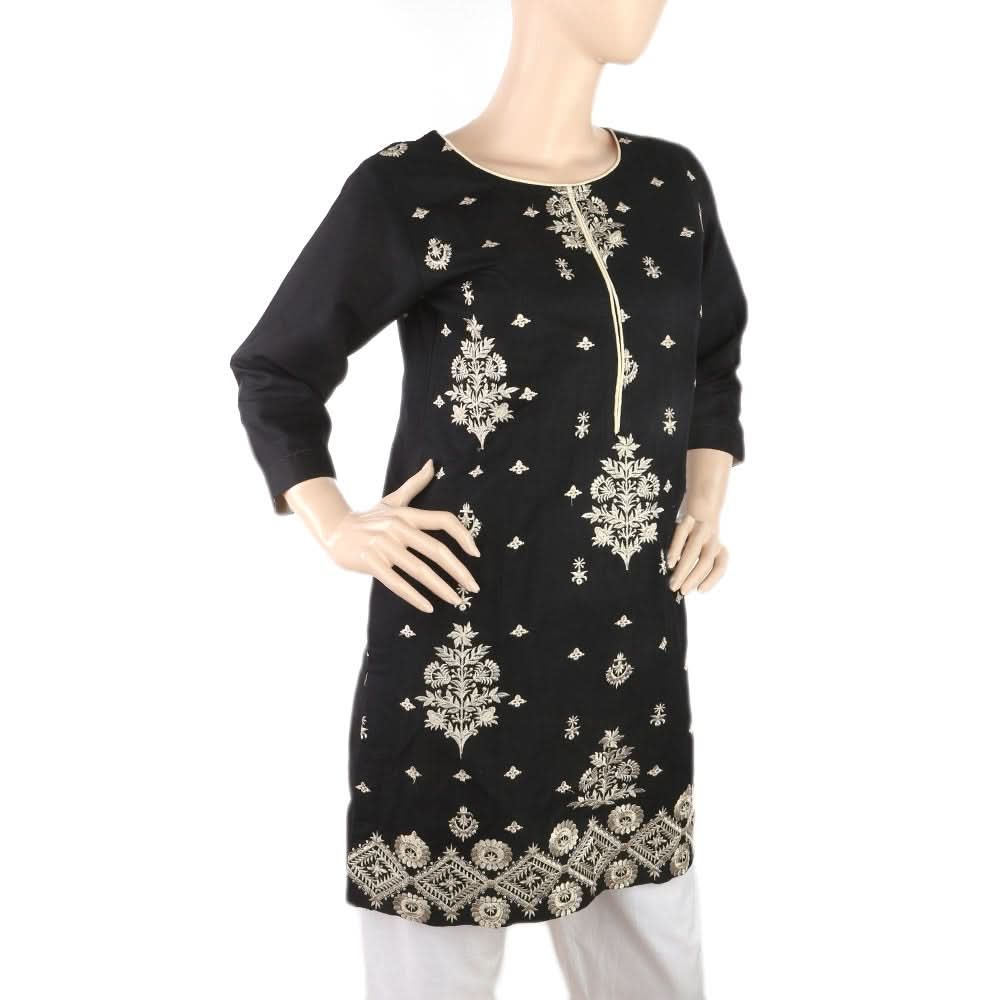 Women's Embroidery Kurti - Black, Women, Ready Kurtis, Chase Value, Chase Value