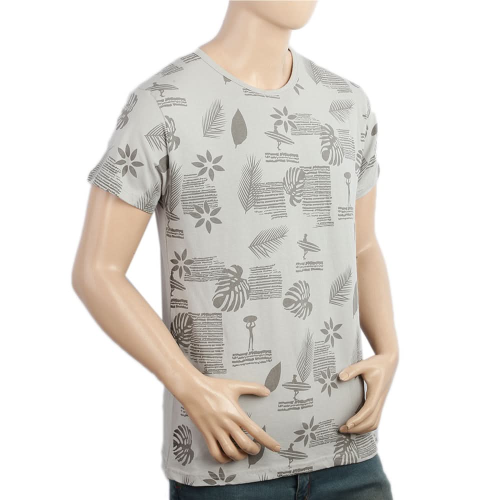 Men's Half Sleeves Round Neck T-Shirt - Light Grey, Men, T-Shirts And Polos, Chase Value, Chase Value