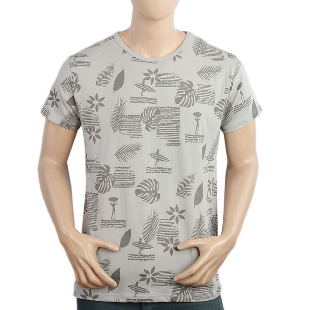 Men's Half Sleeves Round Neck T-Shirt - Light Grey, Men, T-Shirts And Polos, Chase Value, Chase Value