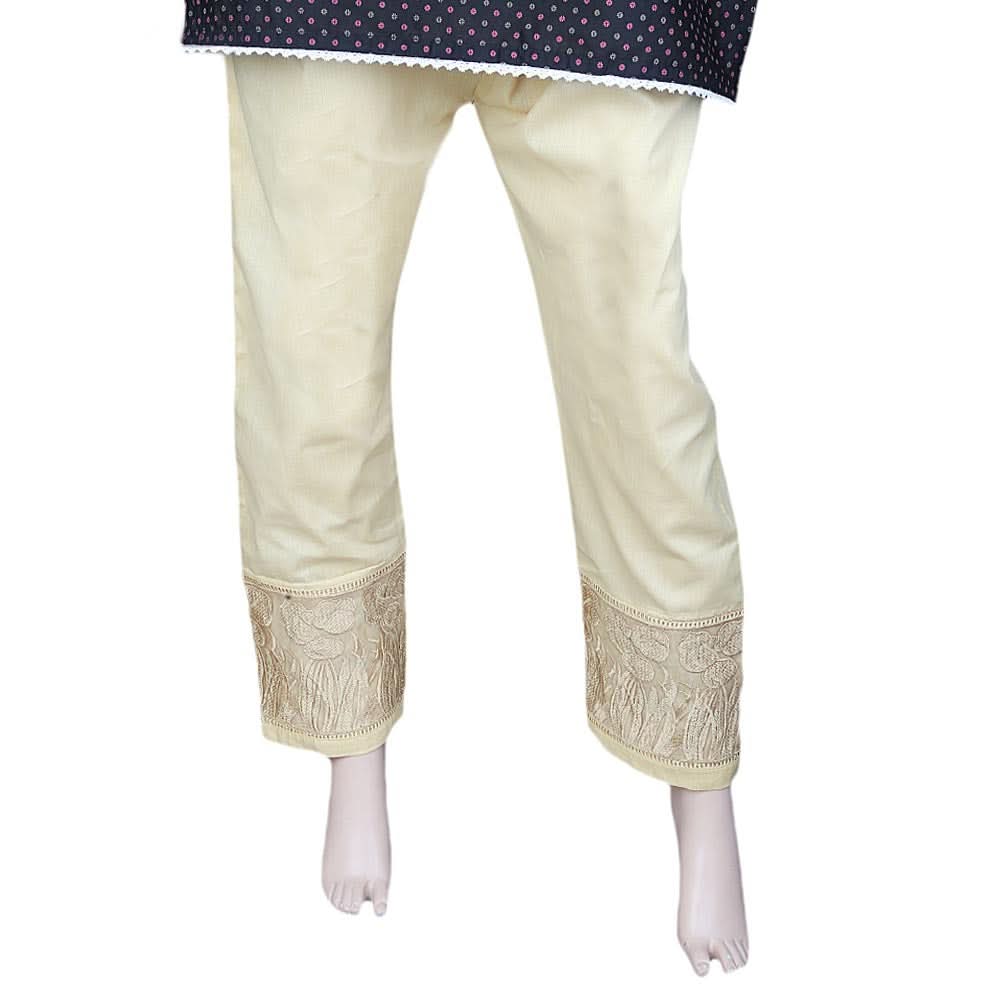 Women's Embroidered Trouser - Golden, Women, Pants & Tights, Chase Value, Chase Value
